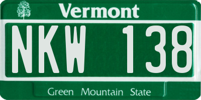 VT license plate NKW138