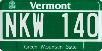 VT license plate NKW140