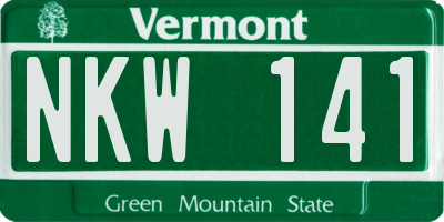 VT license plate NKW141