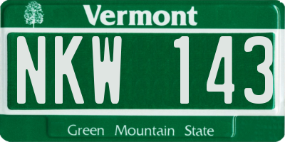 VT license plate NKW143