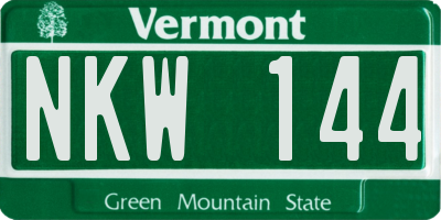 VT license plate NKW144