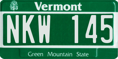 VT license plate NKW145