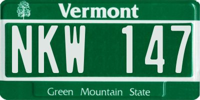 VT license plate NKW147