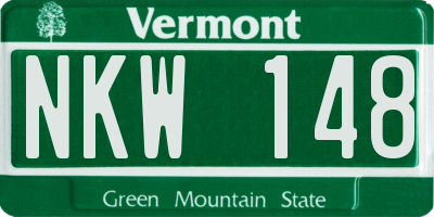 VT license plate NKW148
