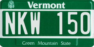 VT license plate NKW150