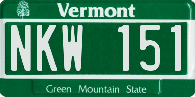 VT license plate NKW151