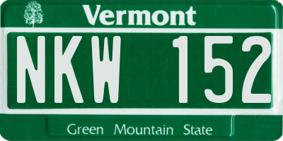 VT license plate NKW152