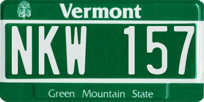 VT license plate NKW157