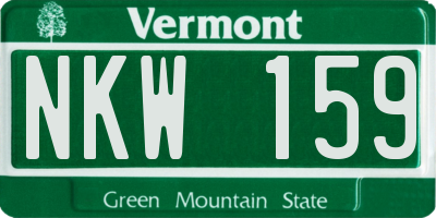 VT license plate NKW159