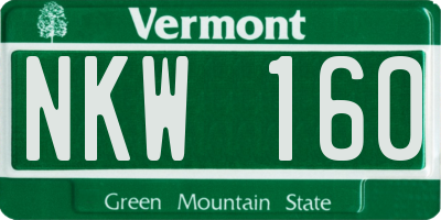 VT license plate NKW160