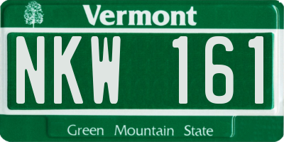 VT license plate NKW161