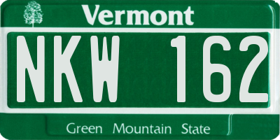VT license plate NKW162