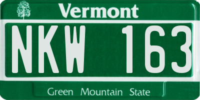 VT license plate NKW163