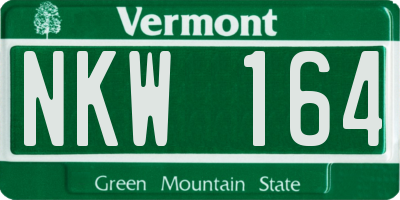 VT license plate NKW164