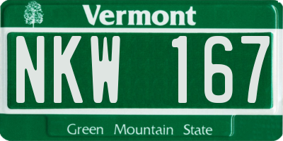 VT license plate NKW167