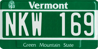 VT license plate NKW169