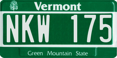 VT license plate NKW175