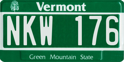 VT license plate NKW176