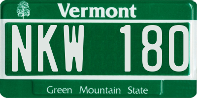 VT license plate NKW180