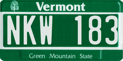 VT license plate NKW183
