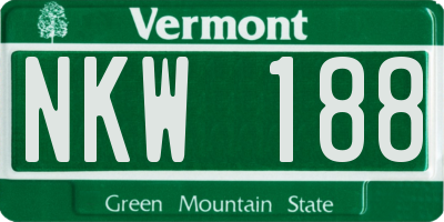 VT license plate NKW188