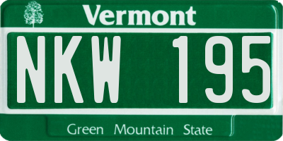 VT license plate NKW195
