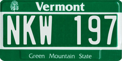 VT license plate NKW197