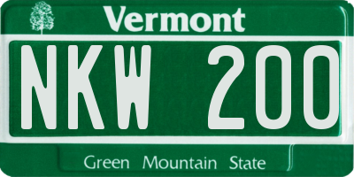 VT license plate NKW200