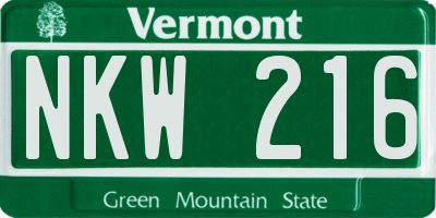 VT license plate NKW216