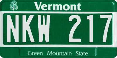 VT license plate NKW217