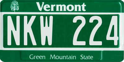VT license plate NKW224