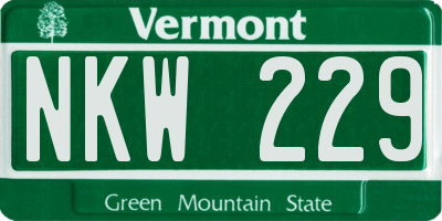 VT license plate NKW229