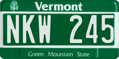 VT license plate NKW245
