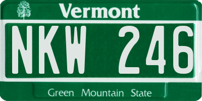 VT license plate NKW246
