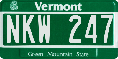 VT license plate NKW247