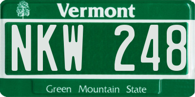 VT license plate NKW248