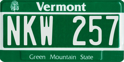 VT license plate NKW257