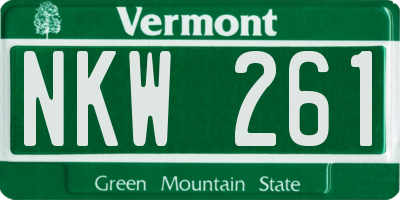 VT license plate NKW261
