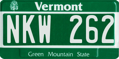 VT license plate NKW262
