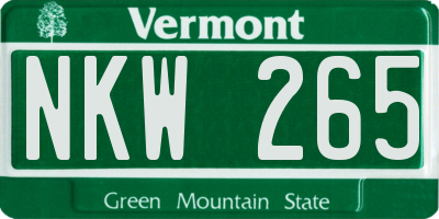 VT license plate NKW265