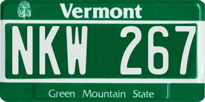 VT license plate NKW267