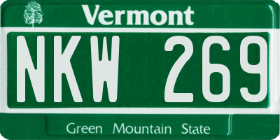 VT license plate NKW269