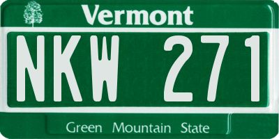 VT license plate NKW271