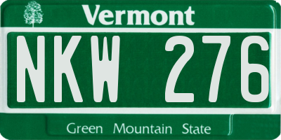 VT license plate NKW276
