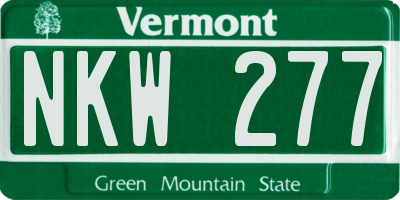 VT license plate NKW277