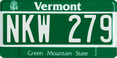 VT license plate NKW279