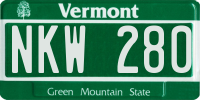 VT license plate NKW280