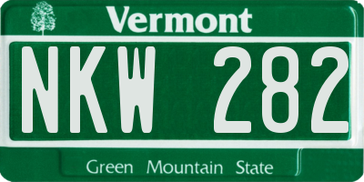 VT license plate NKW282