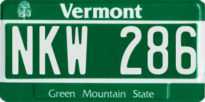 VT license plate NKW286