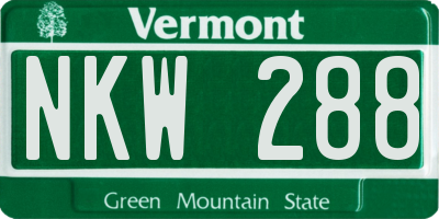 VT license plate NKW288
